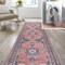 Jonathan Y Bausch Bohemian Distressed Chenille Non-Slip Washable Dark Pink/Black/White 2ft x 8ft Runner Rug WSH201B-28 - alternate 1