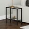 Homeroots 24" Black And Clear Glass And Steel Mirrored End Table With Shelf 544173 - alternate 4