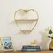 Vintiquewise Heart-Shaped 2-Tier Floating Metal Wall Shelf with Overhead Light Bulb - Decorative QI004691.Hrtgold - alternate 5