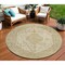 Homeroots 8' Ivory And Beige Round Medallion Washable Indoor Outdoor Area Rug 616468 - alternate 1