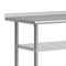 Flash Furniture Reese SS Work Table 24in. x 60in. w/1.5in. Backsplash, 2 Undershelves and 4 Casters, 2 Locking NH-WT-GU-2460BSP-CAS-GG - alternate 4
