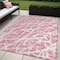 Homeroots 5' X 8' Pink and Ivory Abstract Washable Non Skid Indoor Outdoor Area Rug 559302 - alternate 1