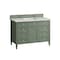 James Martin Vanities Brittany 48'' S Vanity, Smokey Celadon w/ Jasmine Pearl Top w/FreePower Wireless Charger 650-V48-SC-FEJP - alternate 2