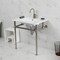 Kingston Brass 31" Ceramic Console Sink with Brass Legs, 1-Hole, White/Brushed Nickel KVBH312278 - alternate 3