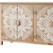 Homeroots 60in Brown and White Wood Carved Floral Accent Cabinet With Four Doors 716320 - alternate 3