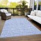 Homeroots 9' X 12' Denim Blue And Ivory Floral Washable Indoor Outdoor Area Rug 581862 - alternate 6