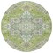 Homeroots 8' Green Ivory And Brown Round Oriental Washable Indoor Outdoor Area Rug 600152 - alternate 6