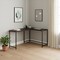 Homeroots 58" Espresso and Black L Shape Computer Desk 489984 - alternate 3