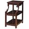Homeroots 24" Brown Wood End Table With Two Shelves And USB Port 286283 - alternate 4