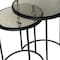 Homeroots Set of Two Clear and Gunmetal Glass and Iron Round Frame Nested Tables 632713 - alternate 7