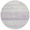 Homeroots 8' Lavender And Ivory Round Striped Washable Indoor Outdoor Area Rug 589694 - alternate 3