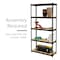 Space Solutions 1000 Riveted Steel Shelving 5-Shelf Unit, 12D x 30W x 60H, Black 22541 - alternate 6