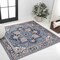 Jonathan Y Cirali Ornate Large Medallion Non-Slip Machine-Washable Blue/Beige 6 ft Square Area Rug WSH105B-6SQ - alternate 1