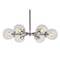 Jonathan Y Caleb Adjustable 6-Light 28" Brass Cluster Pendant, Chrome/Black JYL9059A - alternate 1