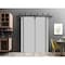 Sartodoors Slab Barn Door Panel, Planum 0011 Matte Grey and Aluminum Strips, Sturdy Finished Flush Modern Door PLANUM0011S-GRE-32 - alternate 1