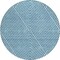 Homeroots 8' Teal Blue And Ivory Round Geometric Washable Indoor Outdoor Area Rug 612144 - alternate 3