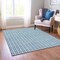 Homeroots 3' X 5' Denim Blue And Ivory Geometric Washable Indoor Outdoor Area Rug 614737 - alternate 4