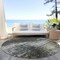 Homeroots 8' Taupe Beige And Olive Green Round Abstract Washable Indoor Outdoor Area Rug 587328 - alternate 5