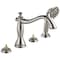 Delta Faucet Deck-Mount with Diverter Tub Filler Faucet, 4-hole 8-16" installation, Stainless T4797-SSLHP - alternate 1
