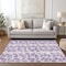 Homeroots 5' X 8' Lilac And Ivory Abstract Washable Indoor Outdoor Area Rug 614174 - alternate 5