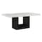 Homeroots 70" White and Black Faux Marble and Wood Pedestal Base Dining Table 564890 - alternate 4