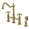 Kingston Brass Bridge Kitchen Faucet with Brass Sprayer, Brushed Brass KS1277TXBS - alternate 1