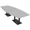 Skutchi Designs Boat Conference Table With Power Unit, 48 in W, 120 in L, Grey HAR-BOT-48x120-DOU.BK-U779-NA - alternate 1