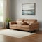 Homeroots 90in Chestnut and Black Italian Leather Power Reclining Loveseat With Storage 720564 - alternate 6