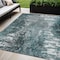 Homeroots 5' X 8' Teal Blue Gray And Charcoal Abstract Washable Indoor Outdoor Area Rug 582927 - alternate 1