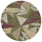 Homeroots 8' Olive Green Ivory And Burgundy Round Geometric Washable Indoor Outdoor Area Rug 600386 - alternate 6