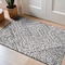 World Rug Gallery Minimal Stripe Geometric Shag Area Rug 2 ft x 3 ft White WR130WHITE2X3 - alternate 1