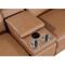 Homeroots 129" Chestnut Top Grain Leather Reclining Metal USB Sofa 720345 - alternate 6