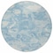 Homeroots 8' Sky Blue And Denim Blue Round Abstract Washable Indoor Outdoor Area Rug 609578 - alternate 4