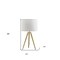 Homeroots Gold Metal Adjustable Height Tripod Table Lamp With White Drum Shade 568840 - alternate 3