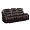 Homeroots 90" Brown Faux Leather Reclining Sofa With Black Legs 491320 - alternate 4
