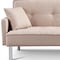 Homeroots 85" Beige Polyester Blend Convertible Futon Sleeper Sofa And Toss Pillows With Silver Legs 544952 - alternate 5