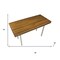 Homeroots 18" X 30" Brown Teak Wood And Stainless Steel Rectangular Shower Bench 549383 - alternate 3