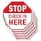 Signmission Stop Check in Here, 4 inch X 4 inch, Vinyl Decal, 5PK OC-D-5PACK-4-312 - alternate 1