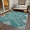 Homeroots 5' X 8' Teal Blue And Ivory Tribal Washable Indoor Outdoor Area Rug 598155 - alternate 5