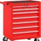 Homeroots 15" Red Multi-Tier Steel Rolling Cabinet With Lid 714597 - alternate 4