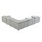 Homeroots Light Gray Italian Leather Power Reclining U Shaped Six Piece Corner Sectional With Console 476589 - alternate 5
