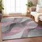 Homeroots 3' X 5' Pink Gray And Silver Abstract Washable Indoor Outdoor Area Rug 616760 - alternate 5