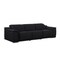 Homeroots 107" Black Italian Leather Reclining Metal USB Sofa 720277 - alternate 1