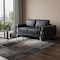 Homeroots 72in Dark Gray And Silver Genuine Leather Loveseat 518568 - alternate 6