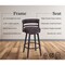 Armen Living Titana 30" Barstool in Auburn Bay finish with Brown Pu upholstery 721535746859 - alternate 2