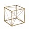 Homeroots 8" Gold Metal Abstract Geo Cube Sculpture 483221 - alternate 4