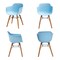 Homeroots Set Of Four Blue And Brown Heavy Duty Plastic And Wood Juvenile Side Chairs, 4PK 554662 - alternate 5