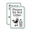 Signmission Please Do Not Litter, Heavy-Gauge Aluminum Rust Proof Parking Sign, 18" x 24", A-1824-24878 A-1824-24878 - alternate 1