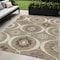Homeroots 5' X 8' Taupe Brown And Ivory Medallion Washable Indoor Outdoor Area Rug 589651 - alternate 1