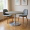 Homeroots 60" Gray and Silver Marble and Aluminum Pedestal Base Round Top Dining Table 572223 - alternate 7